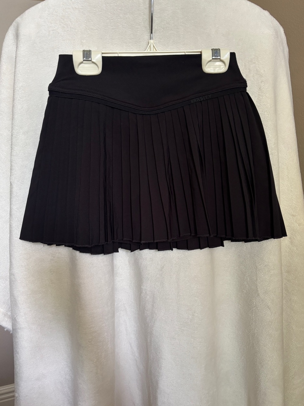 Varsity Black Mini Pleat Skirt